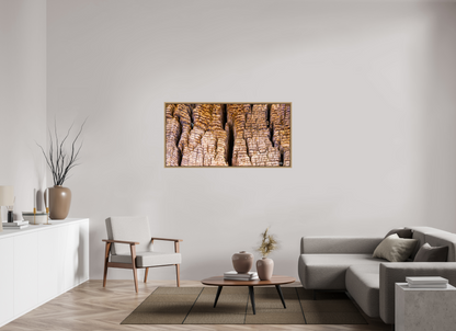 56 x 28″, Floater Frame Natural Oak Fissure