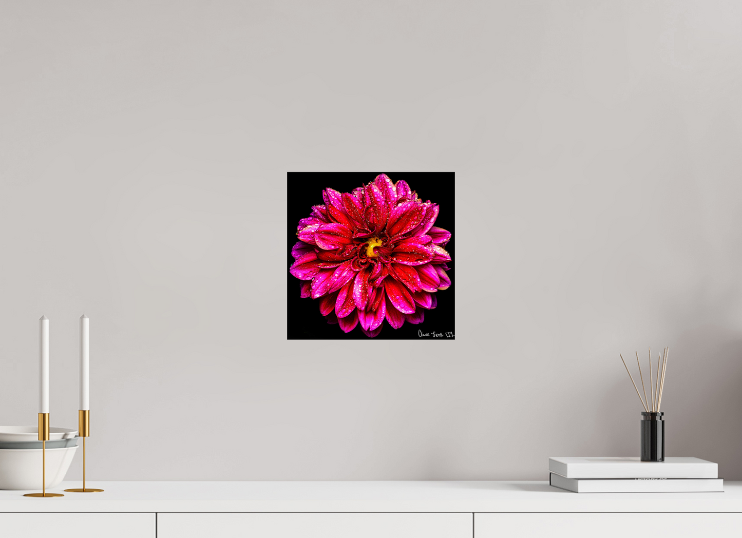 10 x 10″, Glossy Metal Droplets Galore