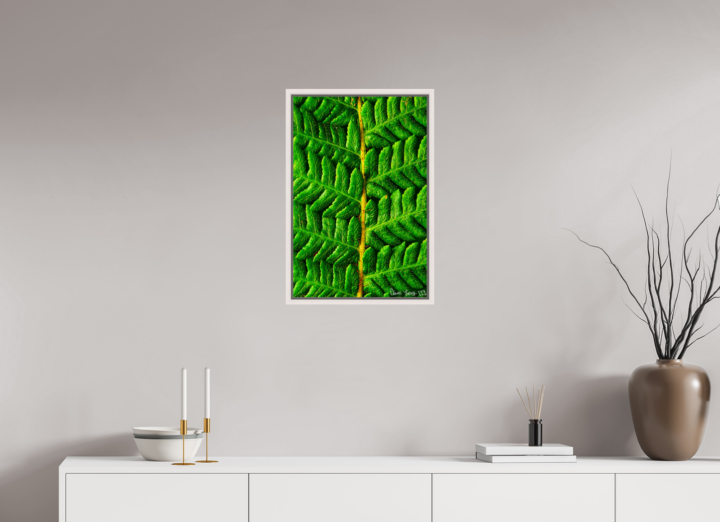 16 x 24″, Floater Frame Maple White Lush Vitality
