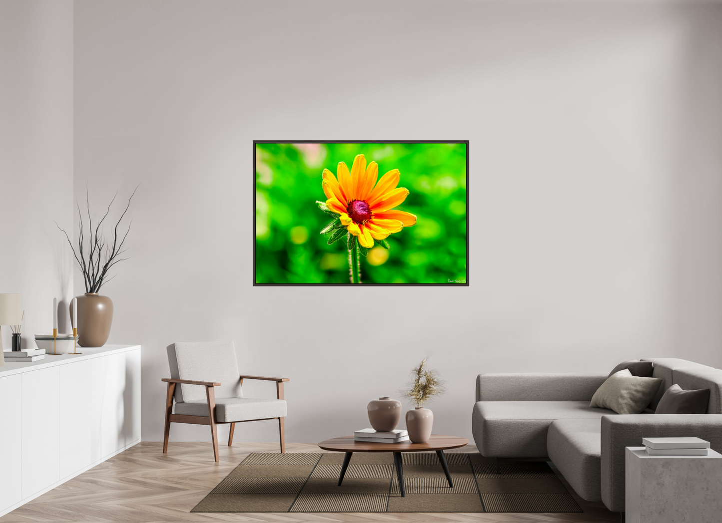 60 x 40″, Floater Frame Alder Brown Stillness in the Blur
