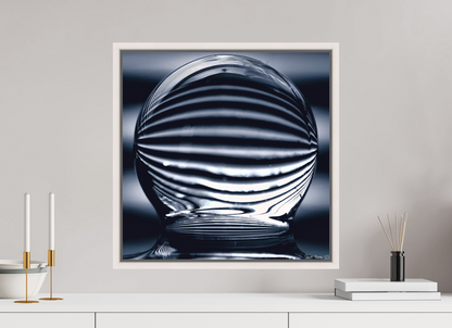 20 x 20″, Floater Frame Maple White Orb of Light