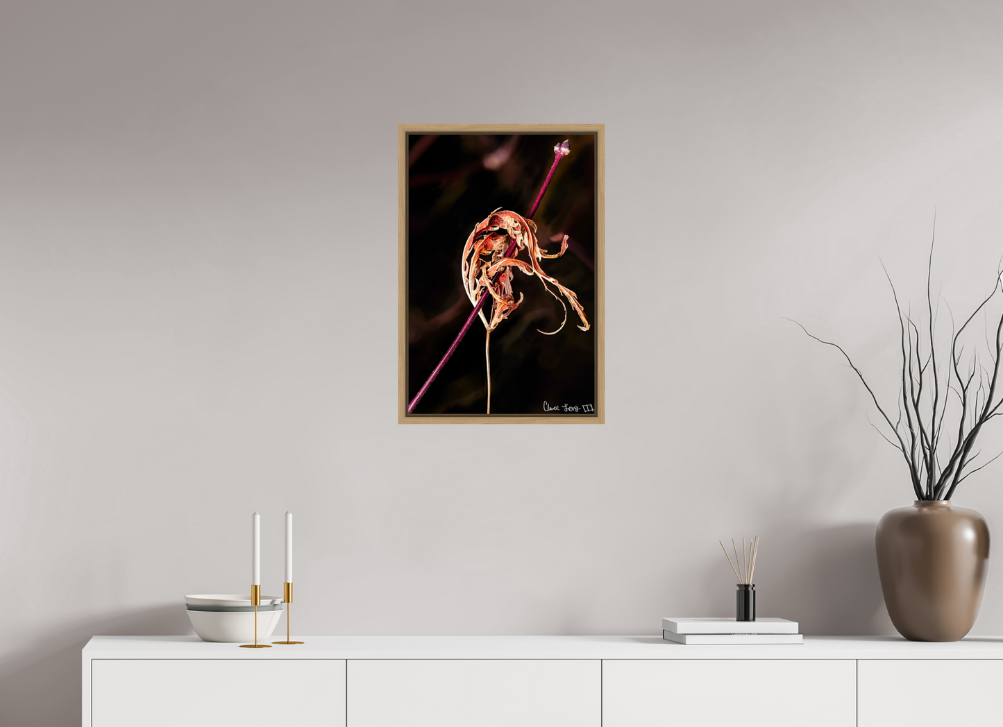 16 x 24″, Floater Frame Natural Oak Impaled