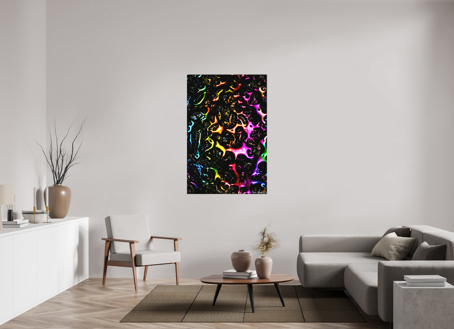 36 x 54″, Matte Canvas Petroleum Rainbow