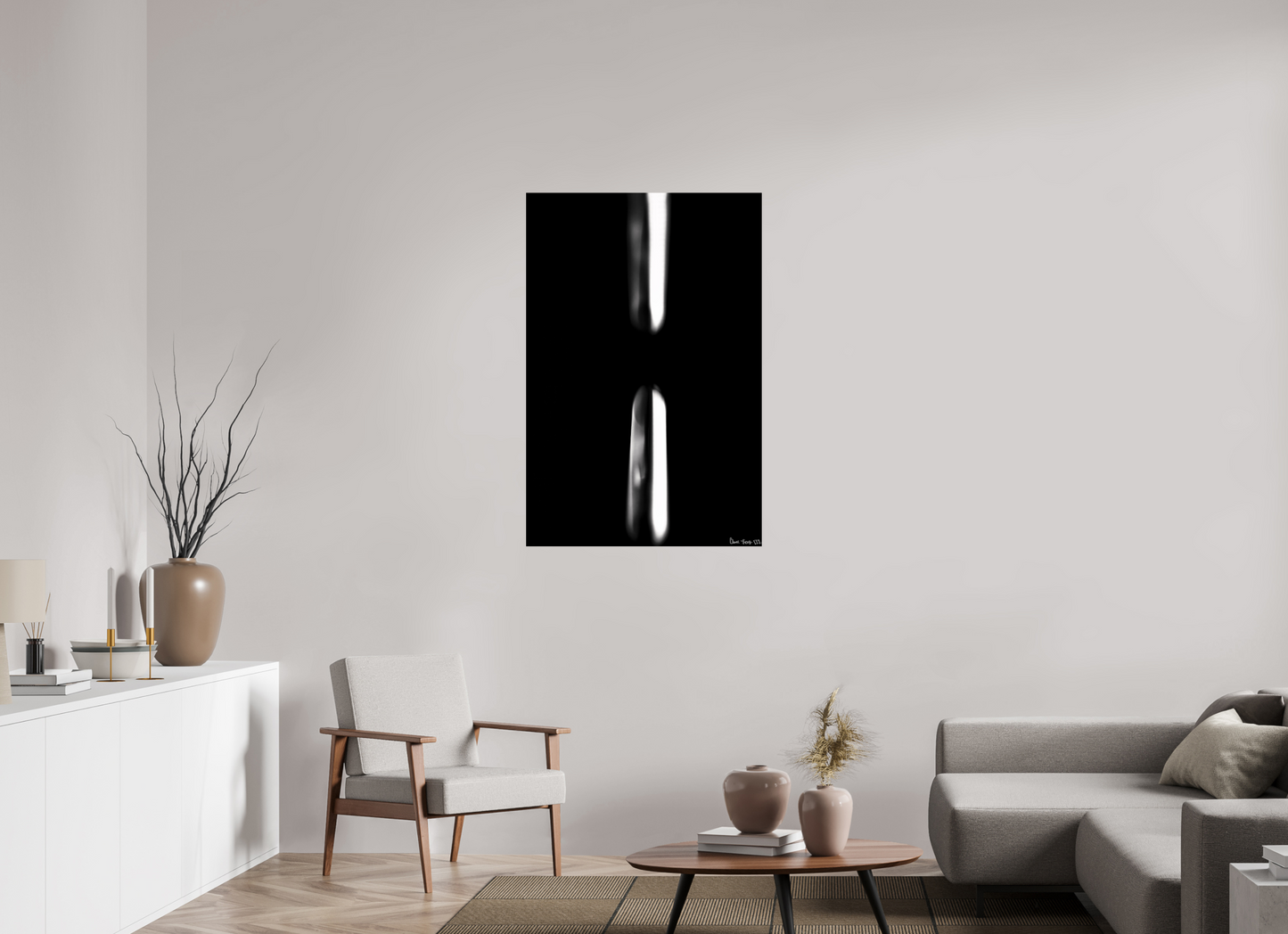 30 x 45″, Glossy Metal Free Fall