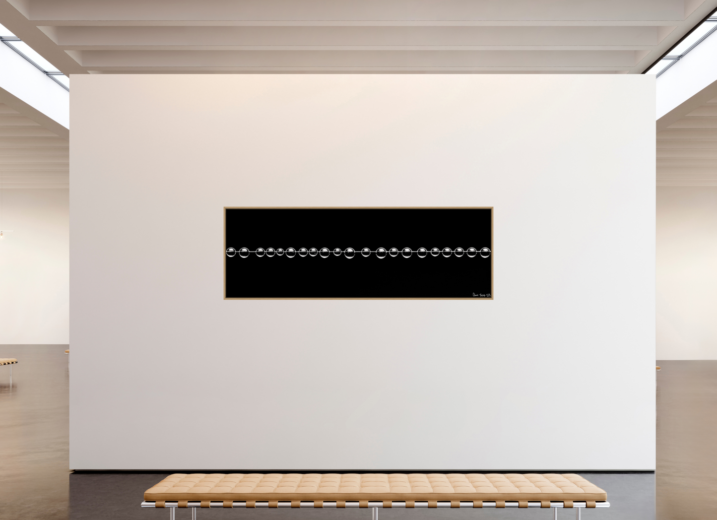 93 x 31″, Floater Frame Natural Oak Orbed Symmetry