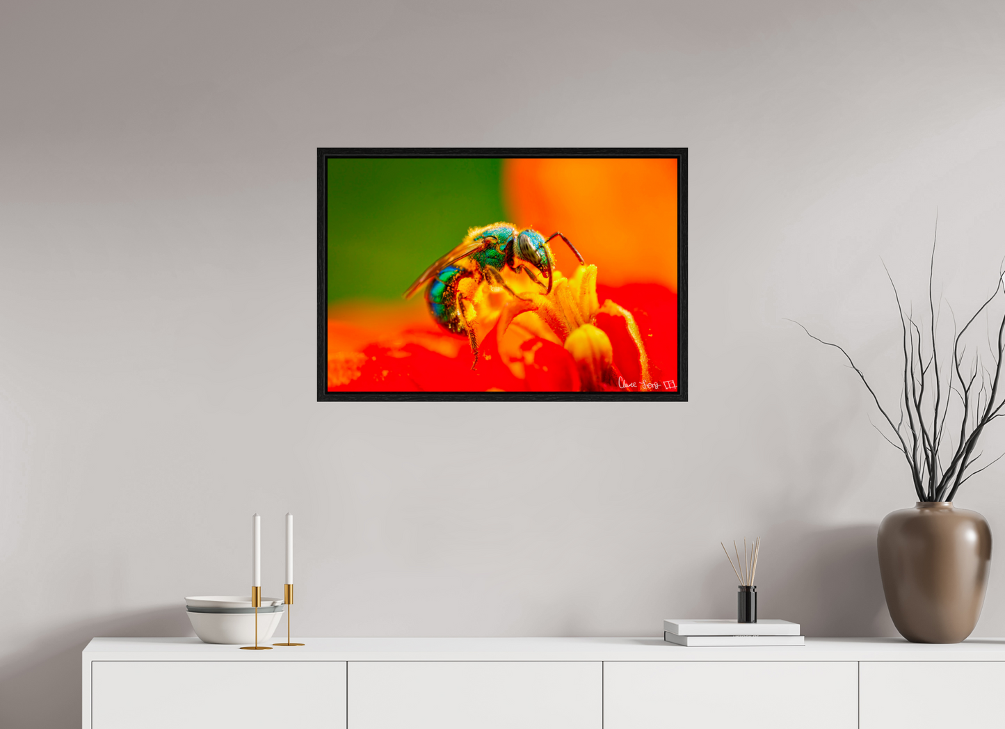 30 x 20″, Floater Frame Black Oak Salt Licker