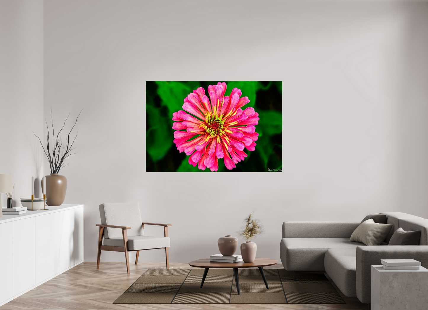 66 x 44″, Glossy Metal Peach Summer