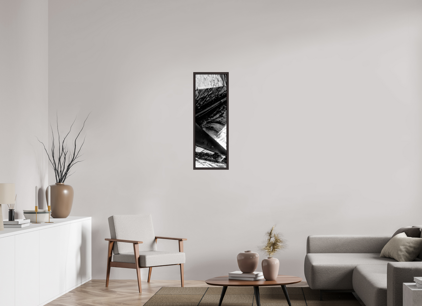 12 x 36″, Floater Frame Alder Brown Plentiful Polygons