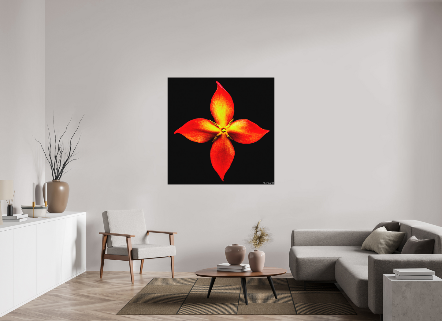 50 x 50″, Matte Metal Blazing Compass