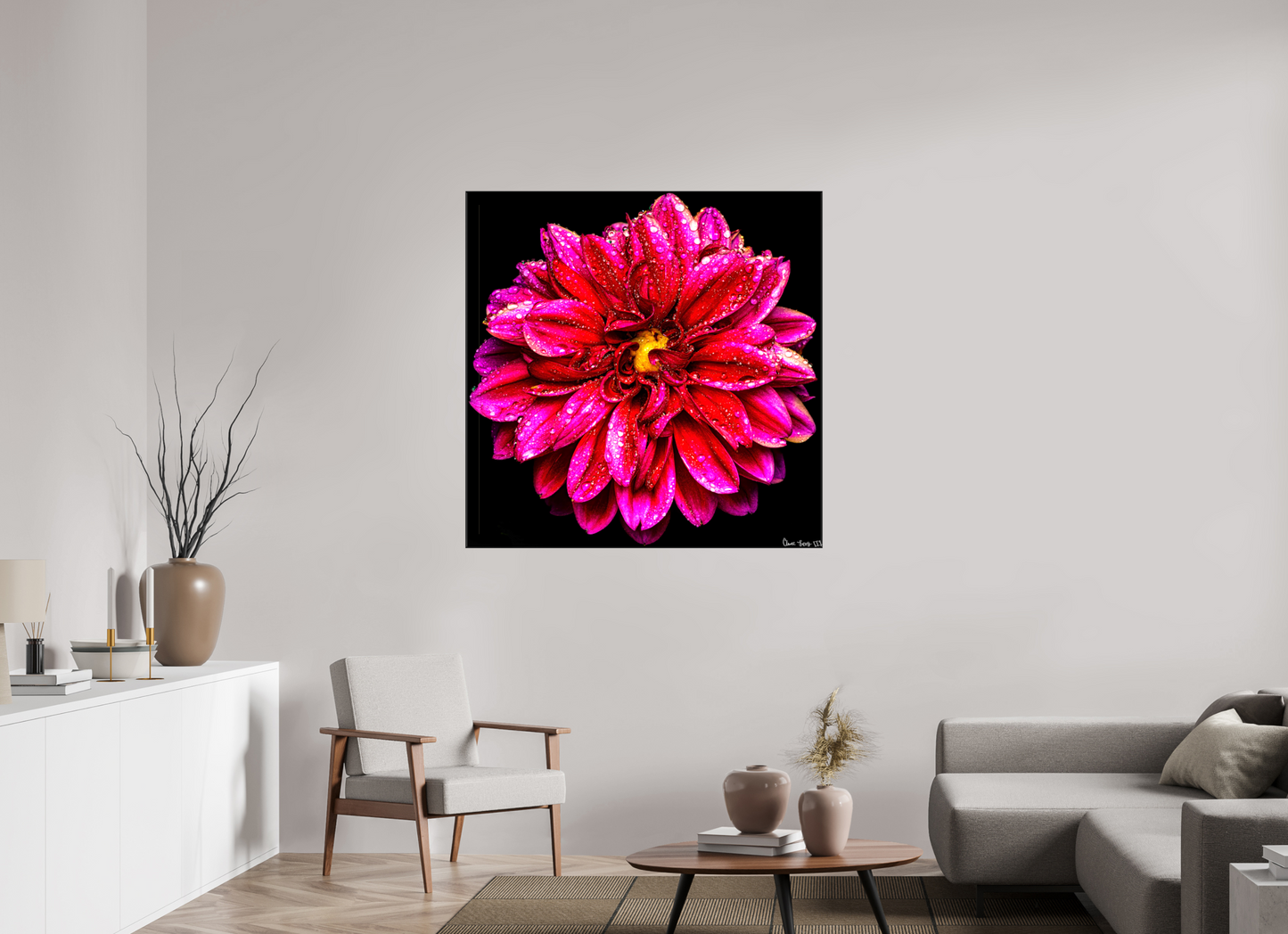 45 x 45″, Glossy Canvas Droplets Galore