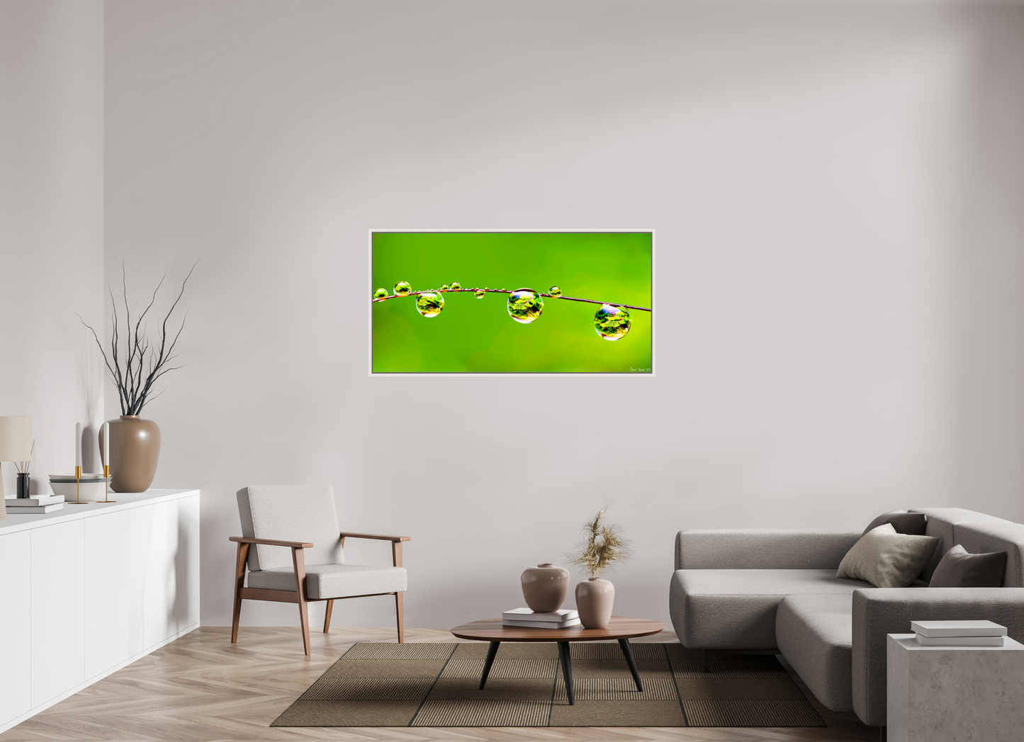 56 x 28″, Floater Frame Maple White Refraction