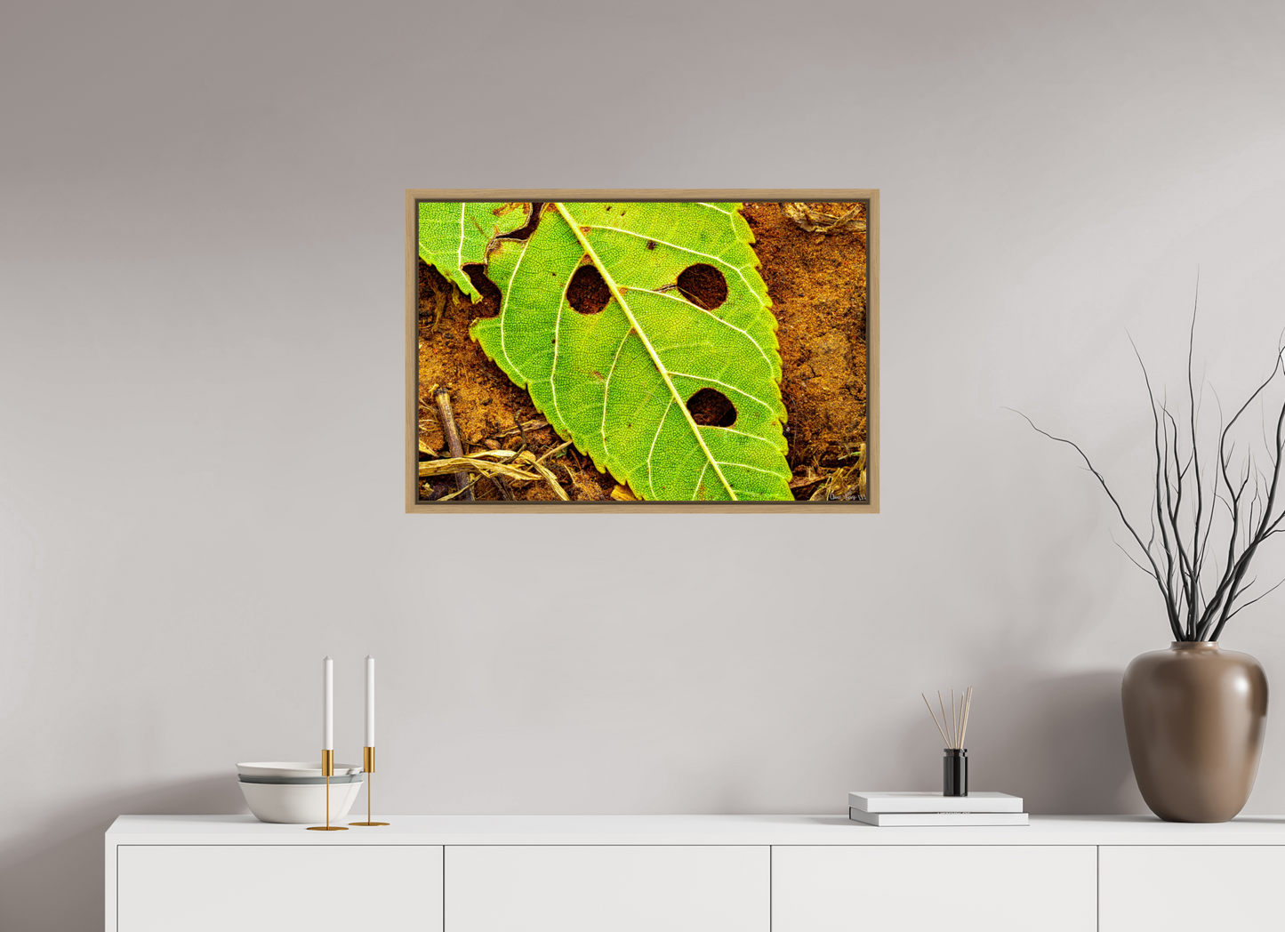 30 x 20″, Floater Frame Natural Oak Flabbergasted