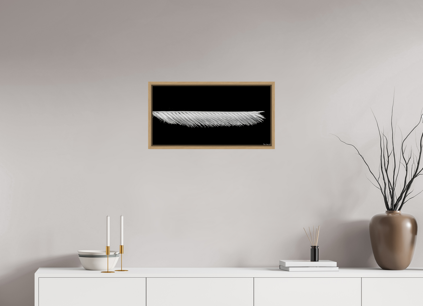 24 x 12″, Floater Frame Natural Oak Frayed Precision