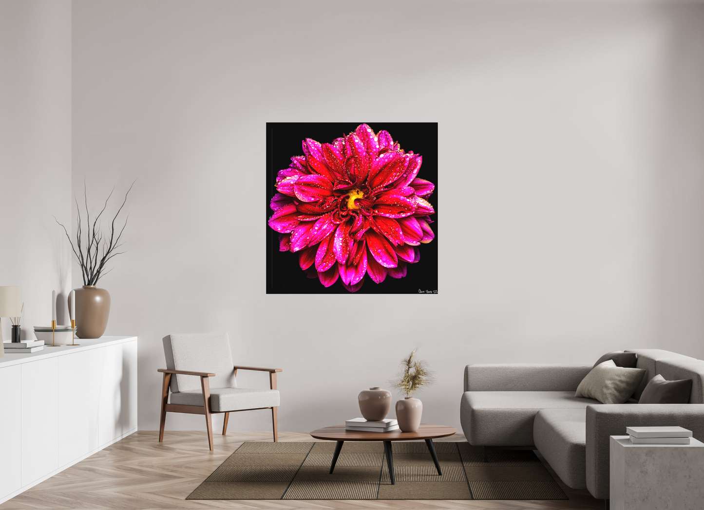 50 x 50″, Matte Canvas Droplets Galore