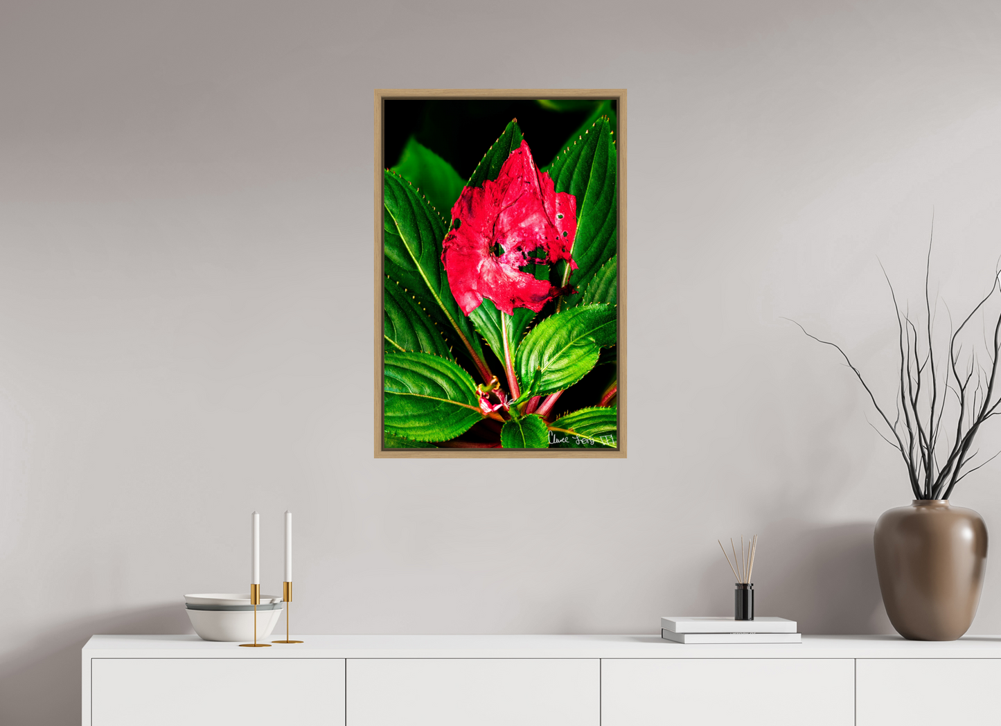 20 x 30″, Floater Frame Natural Oak Subsume