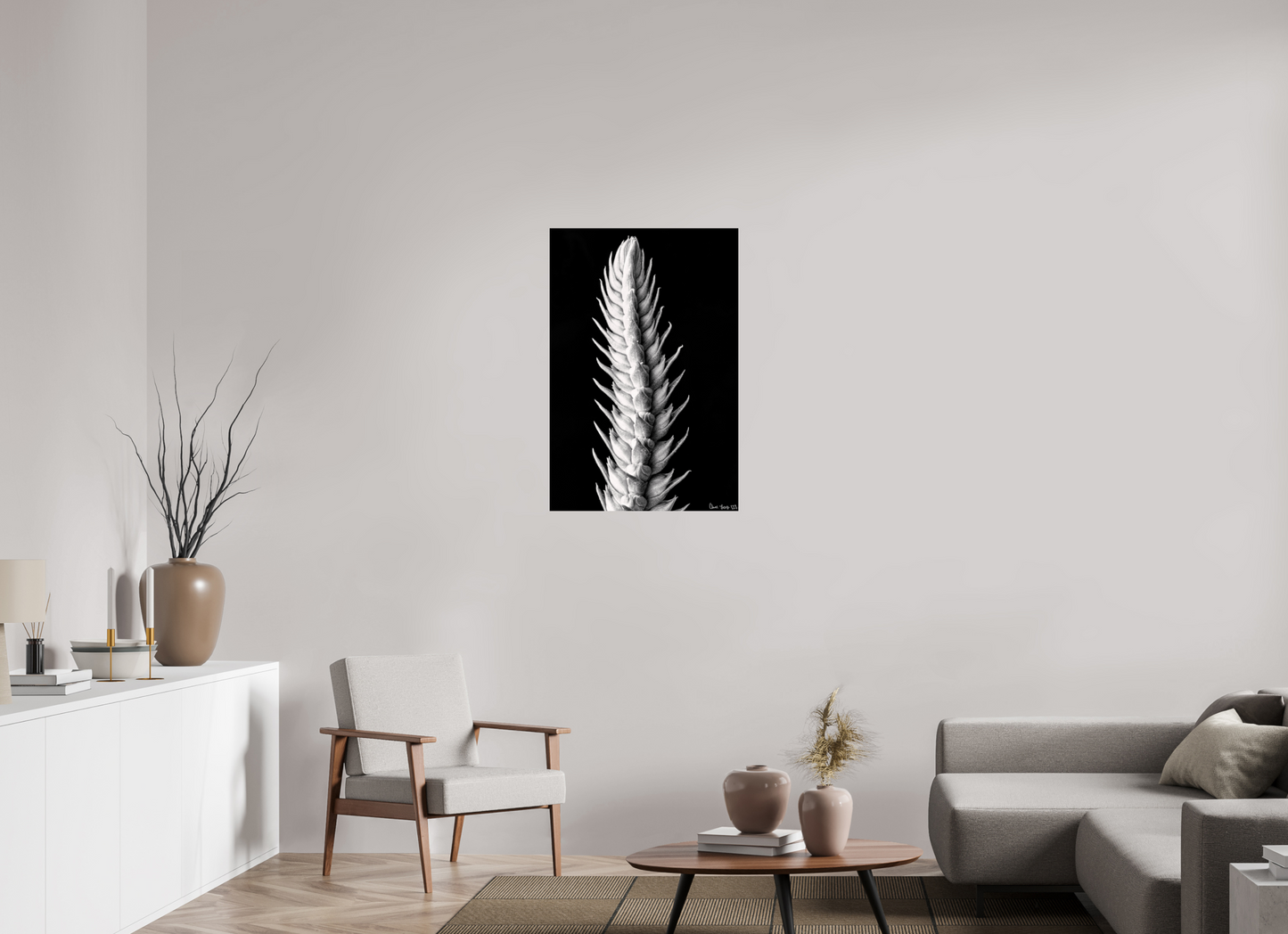 24 x 36″, Glossy Metal Vertebrae
