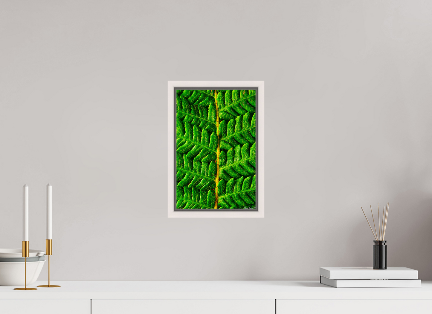 8 x 12″, Floater Frame Maple White Lush Vitality