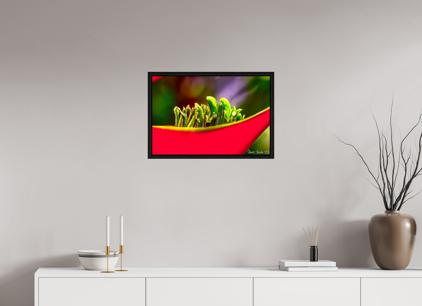 24 x 16″, Floater Frame Black Oak Utopia