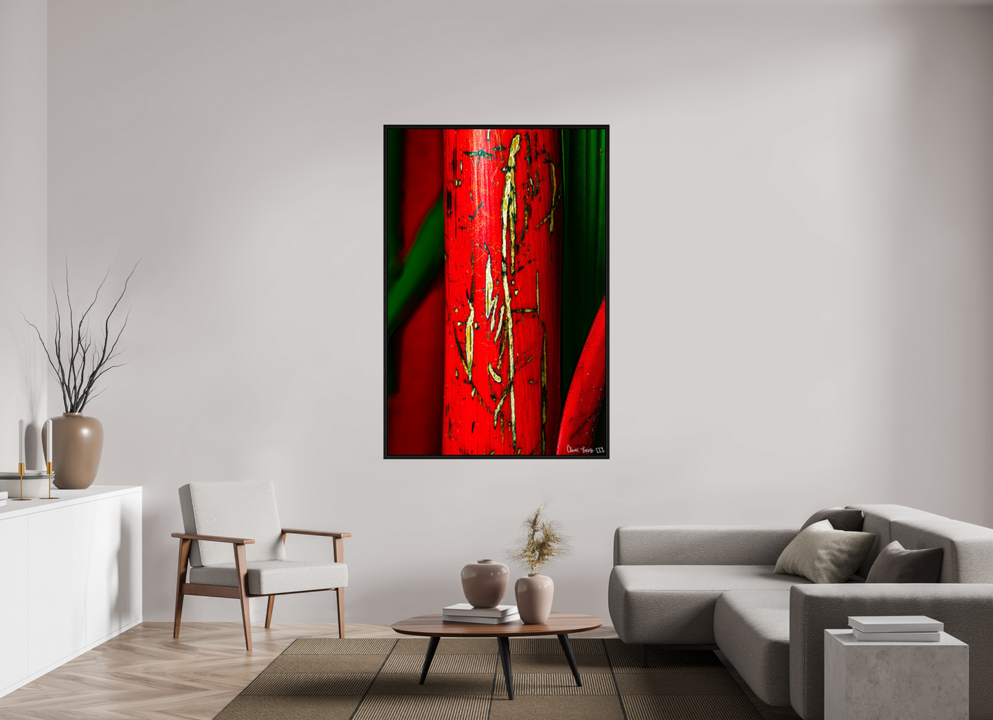 44 x 66″, Floater Frame Black Oak Wounded