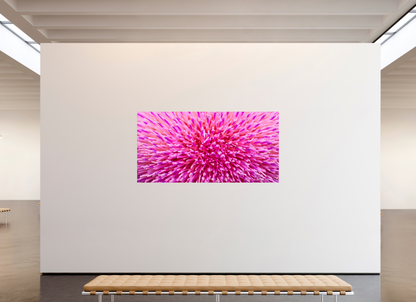 86 x 43″, Glossy Metal Thistle Sea