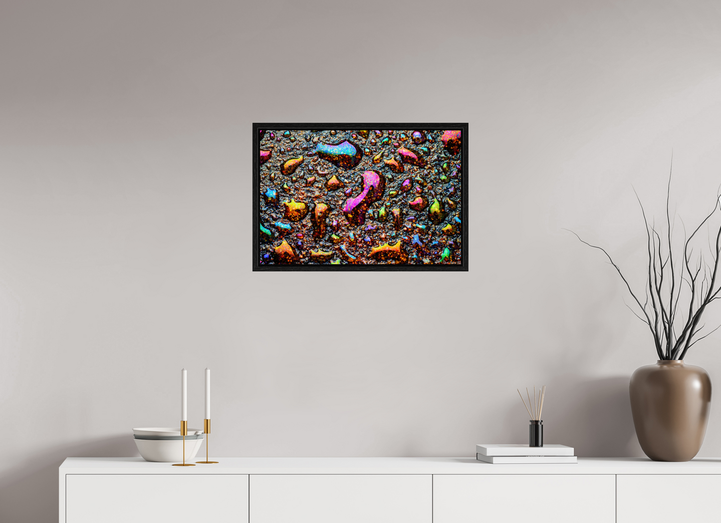 24 x 16″, Floater Frame Black Oak Homage to My Adolescence