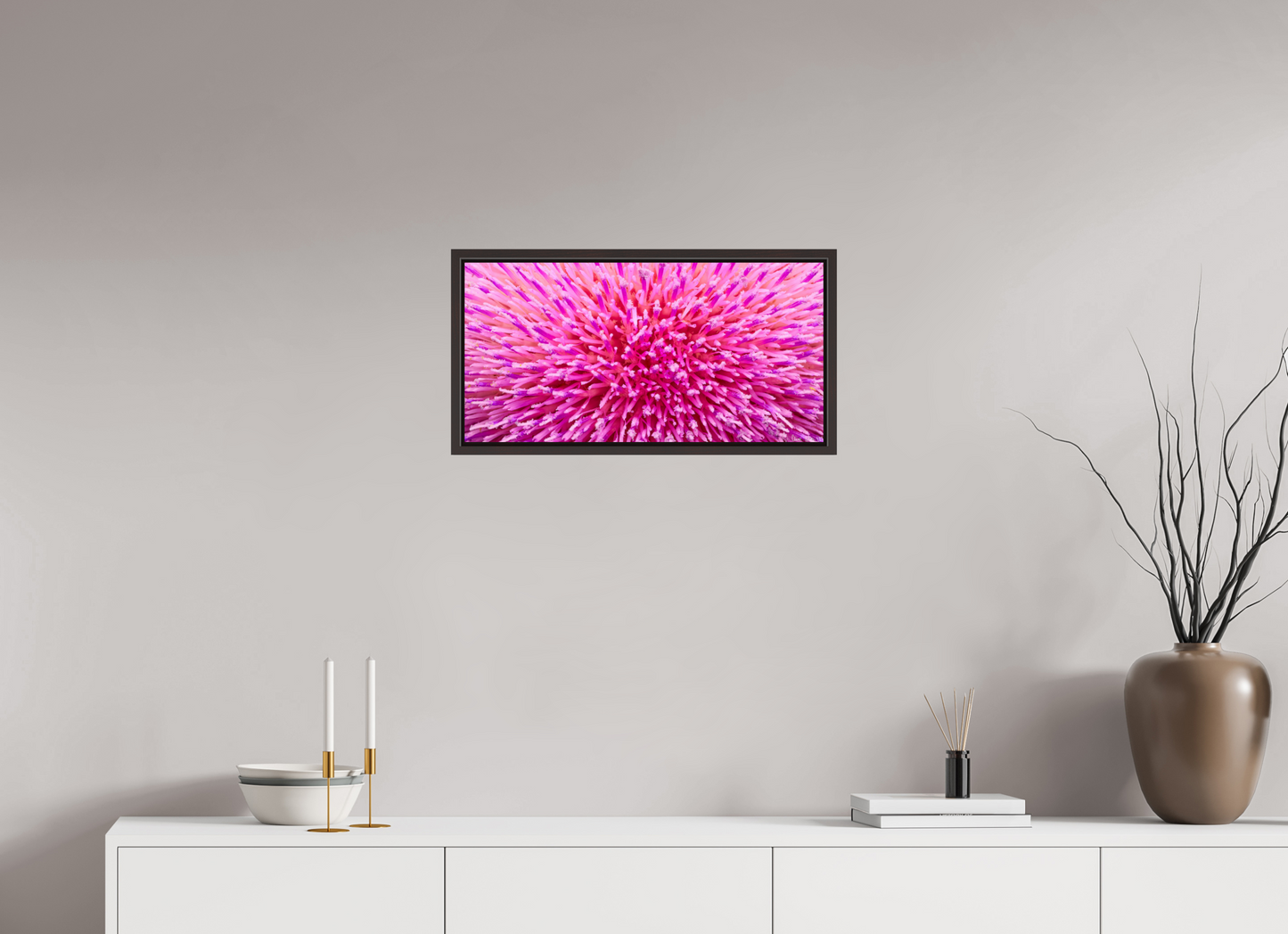 24 x 12″, Floater Frame Alder Brown Thistle Sea