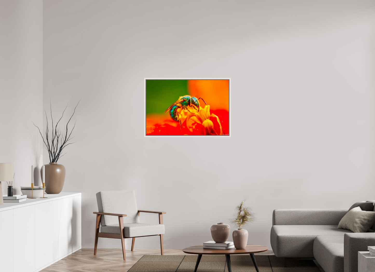 36 x 24″, Floater Frame Maple White Salt Licker