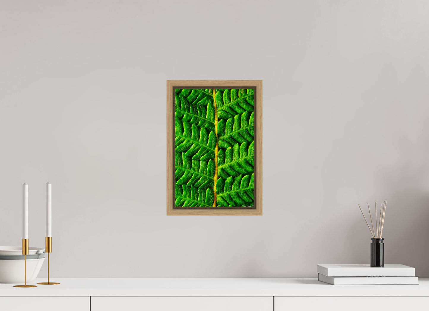 8 x 12″, Floater Frame Natural Oak Lush Vitality