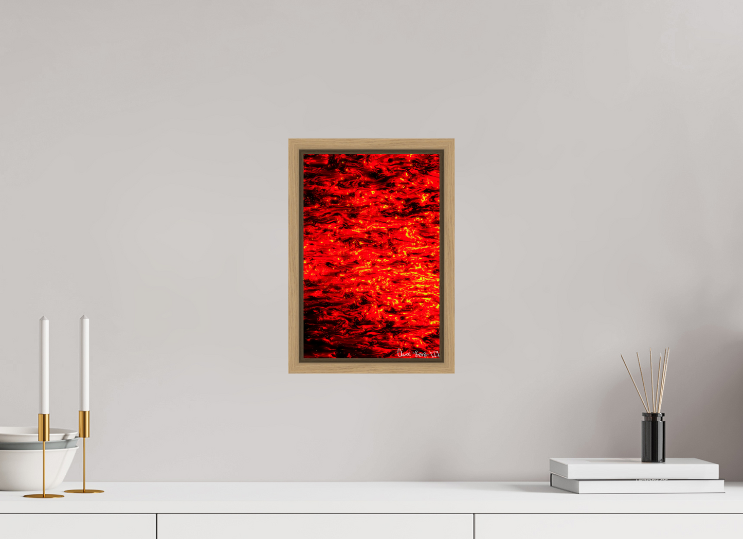 8 x 12″, Floater Frame Natural Oak Ember