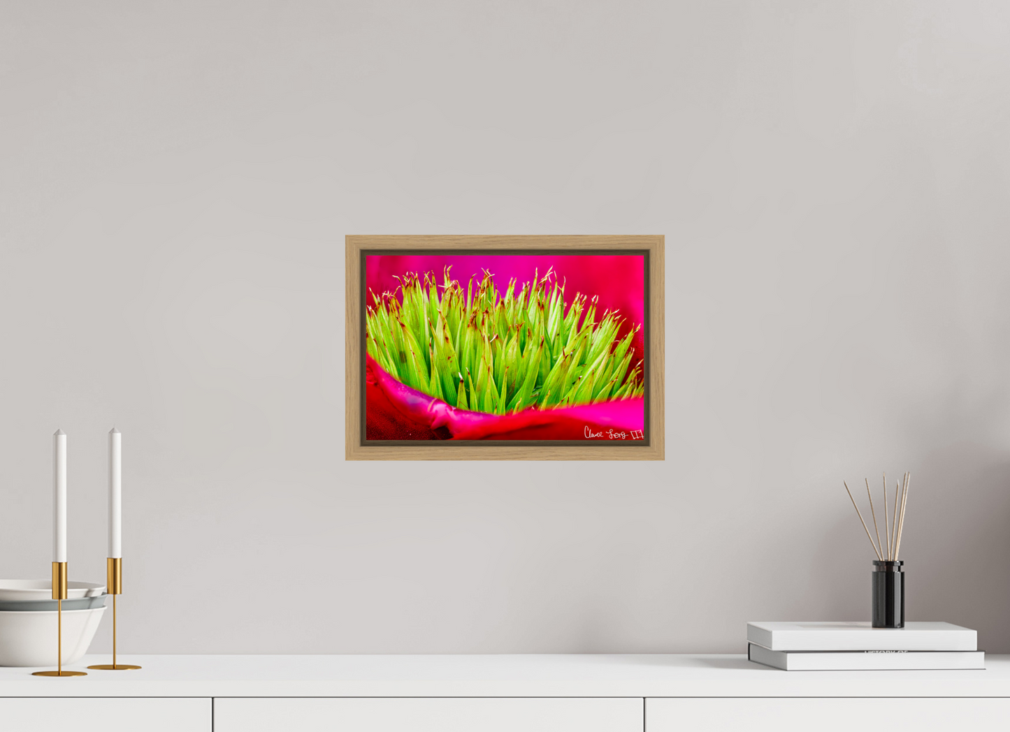 12 x 8″, Floater Frame Natural Oak Spiked