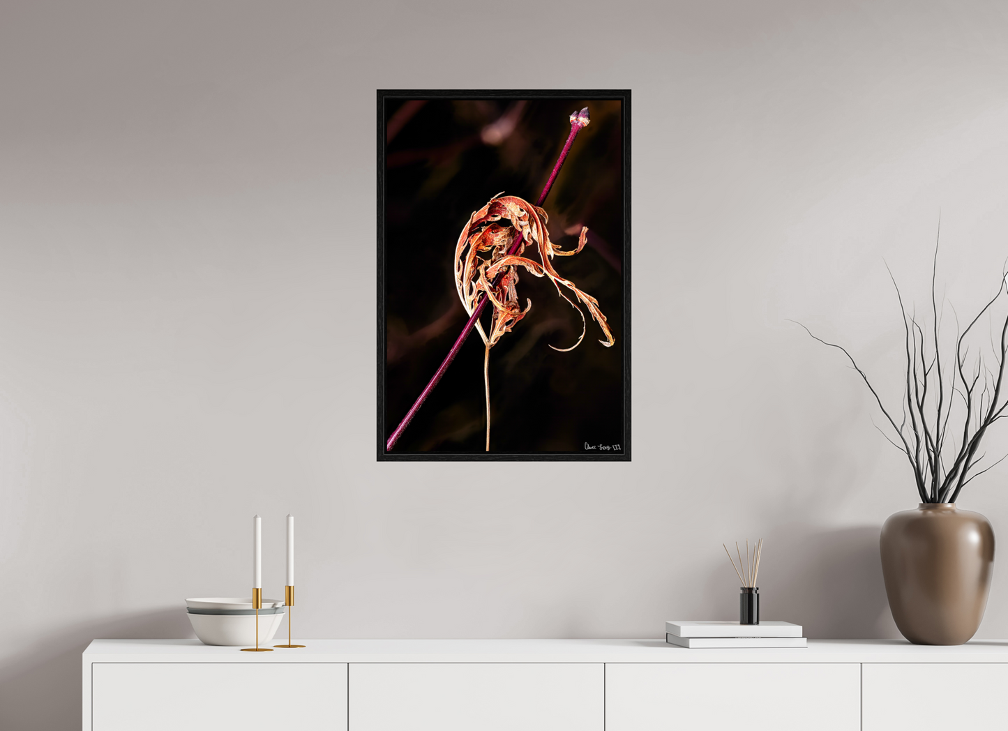 20 x 30″, Floater Frame Black Oak Impaled