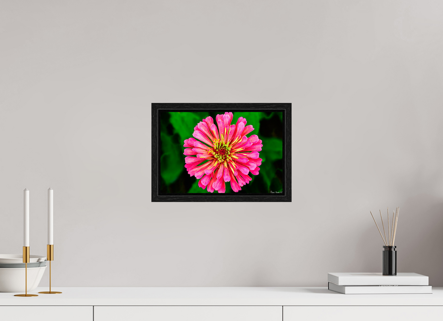 12 x 8″, Floater Frame Black Oak Peach Summer