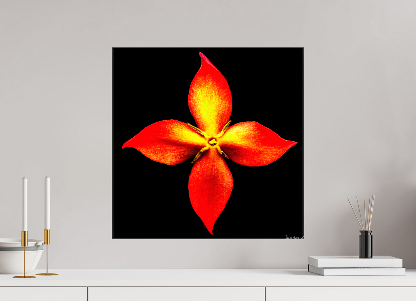 20 x 20″, Glossy Canvas Blazing Compass