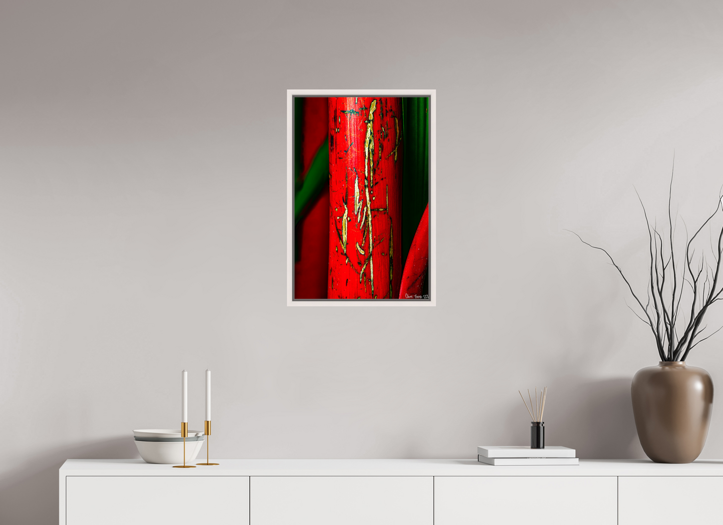 16 x 24″, Floater Frame Maple White Wounded