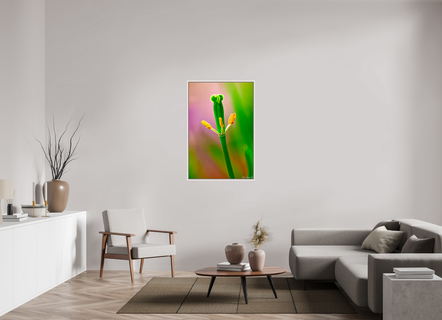 30 x 45″, Floater Frame Maple White Gaia’s Tower