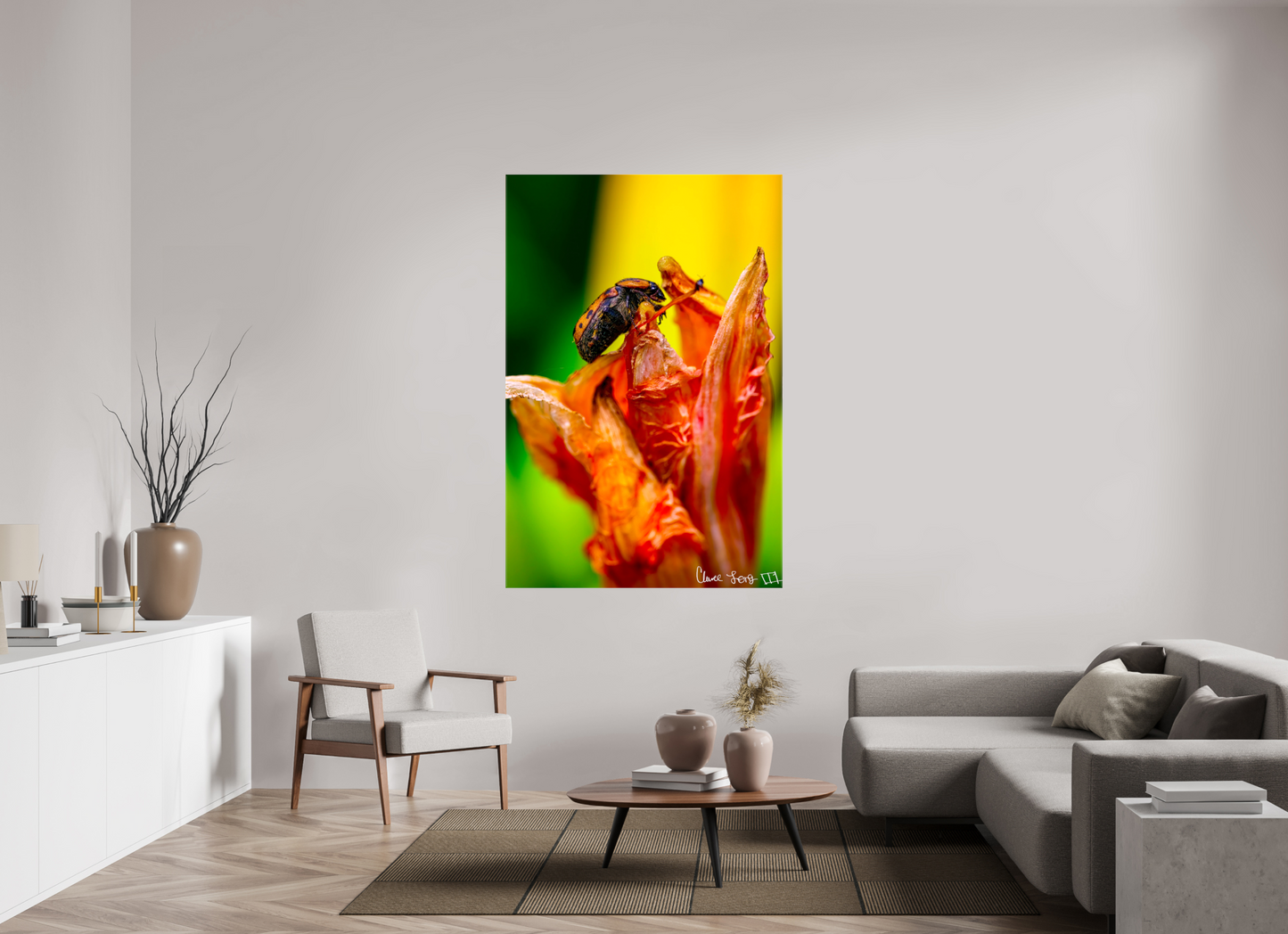 44 x 66″, Glossy Canvas Perched Grave