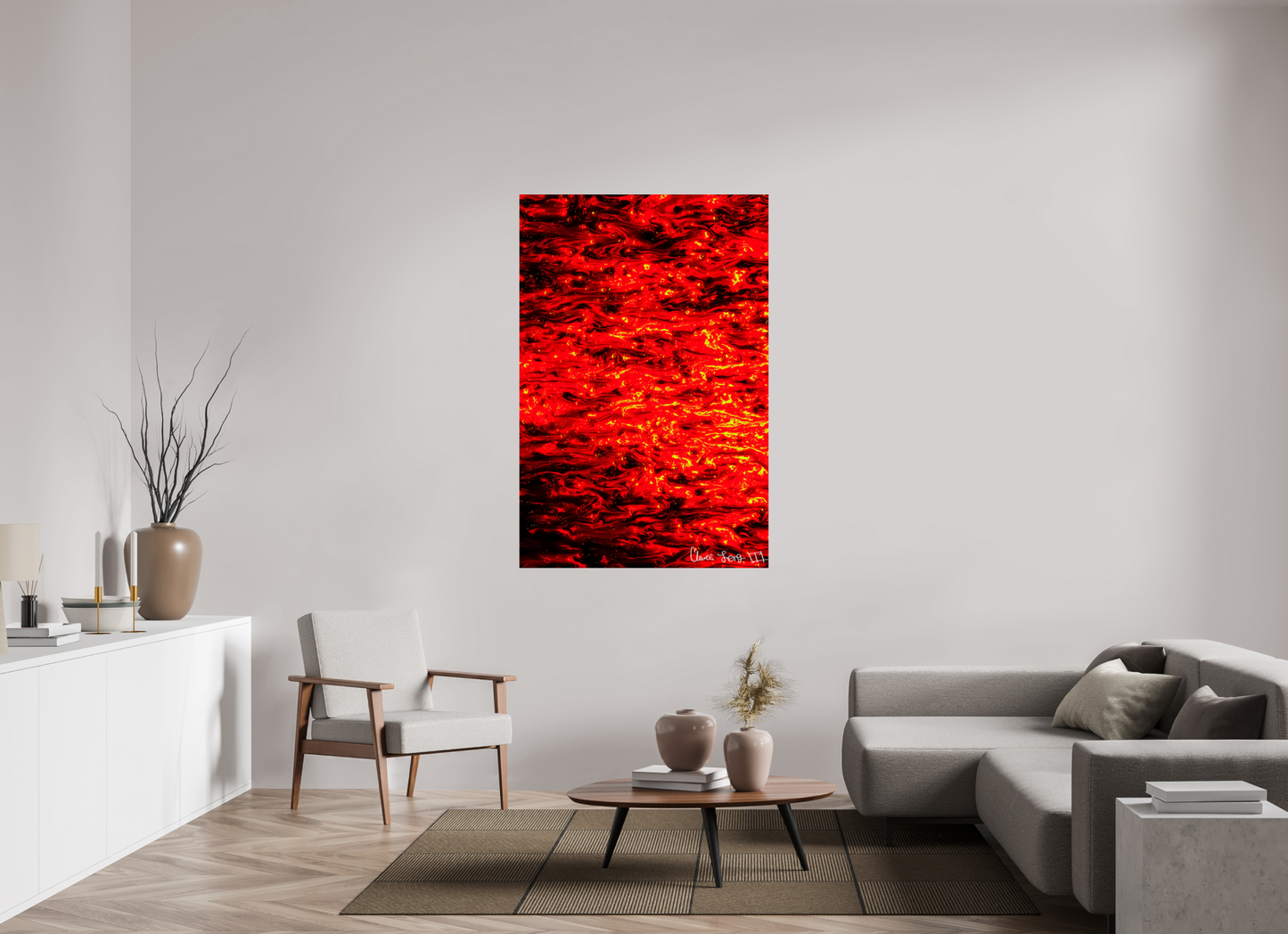 40 x 60″, Glossy Metal Ember