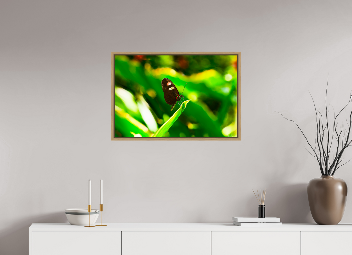 30 x 20″, Floater Frame Natural Oak Time Stands Still