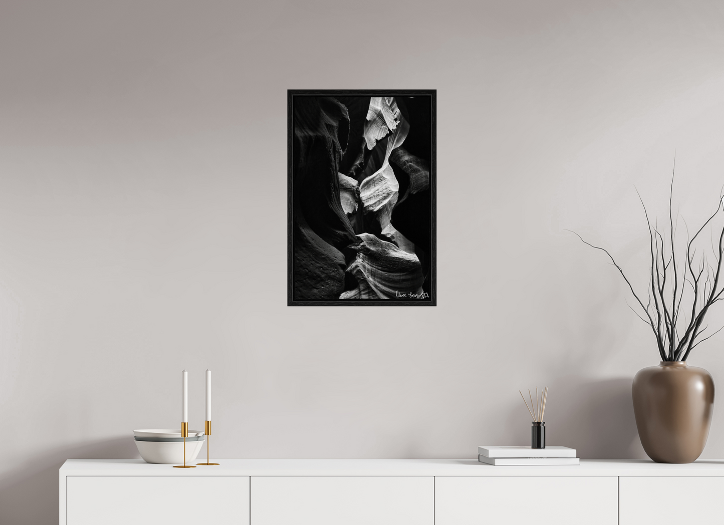 16 x 24″, Floater Frame Black Oak Sphinx