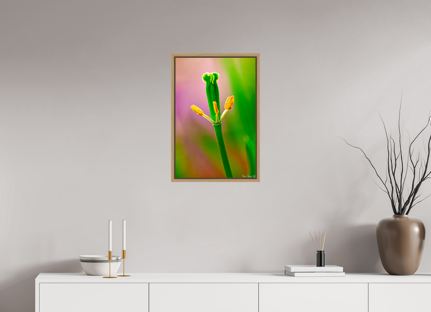 16 x 24″, Floater Frame Natural Oak Gaia’s Tower