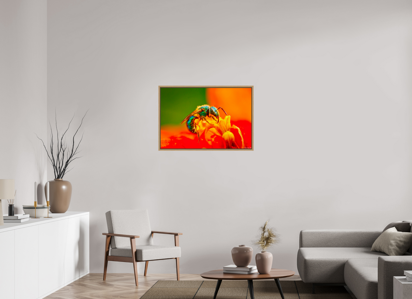 36 x 24″, Floater Frame Natural Oak Salt Licker