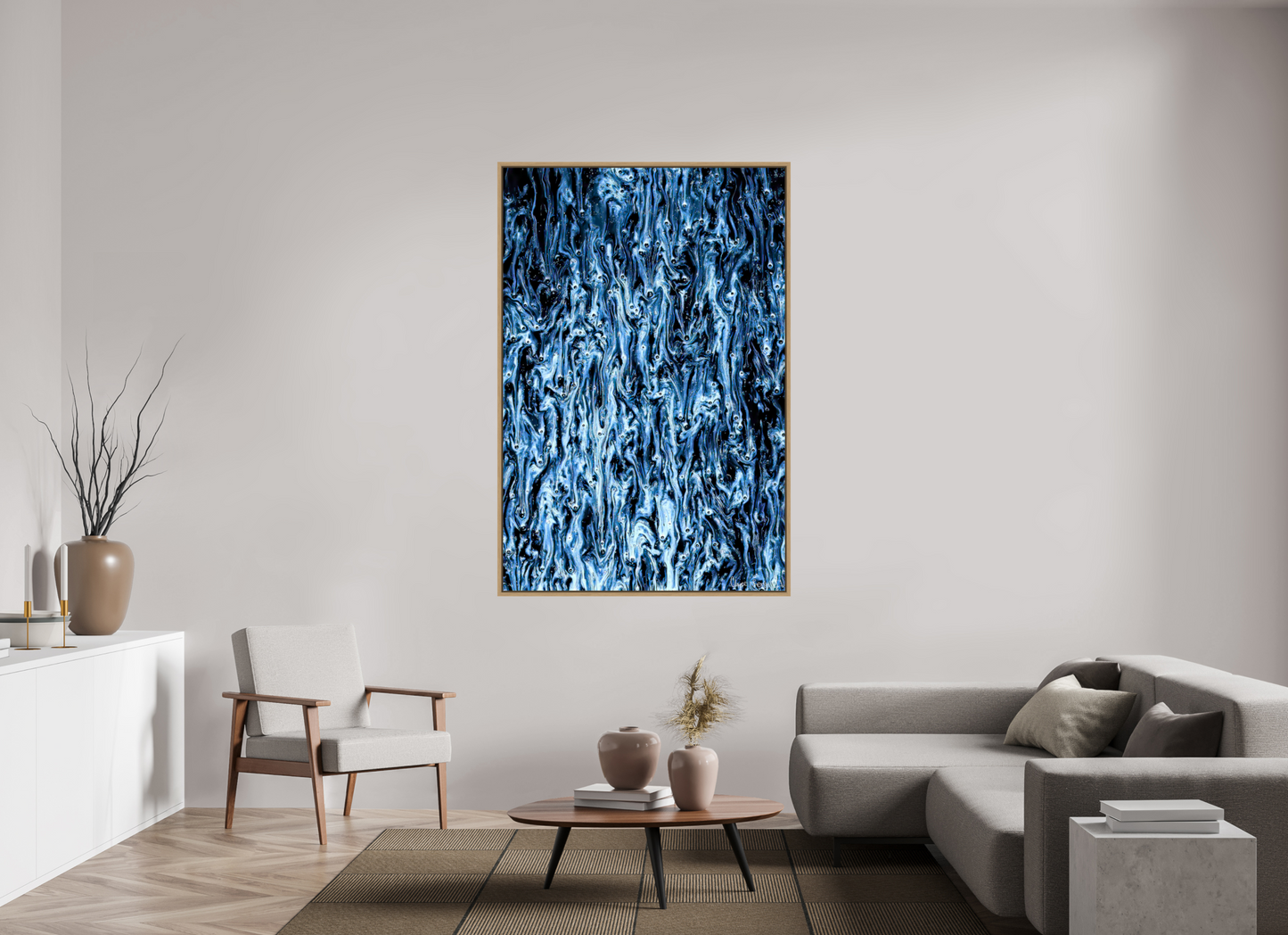 44 x 66″, Floater Frame Natural Oak Fumes & Vapors