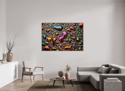 66 x 44″, Floater Frame Natural Oak Homage to My Adolescence