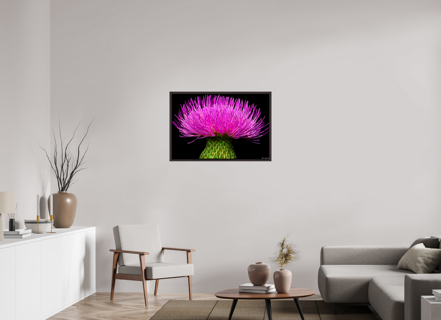 36 x 24″, Floater Frame Alder Brown Silybum