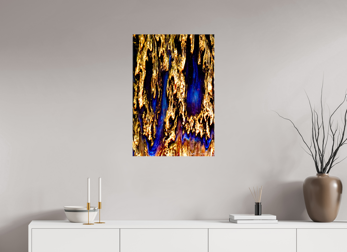 20 x 30″, Glossy Canvas Gilded Torrent