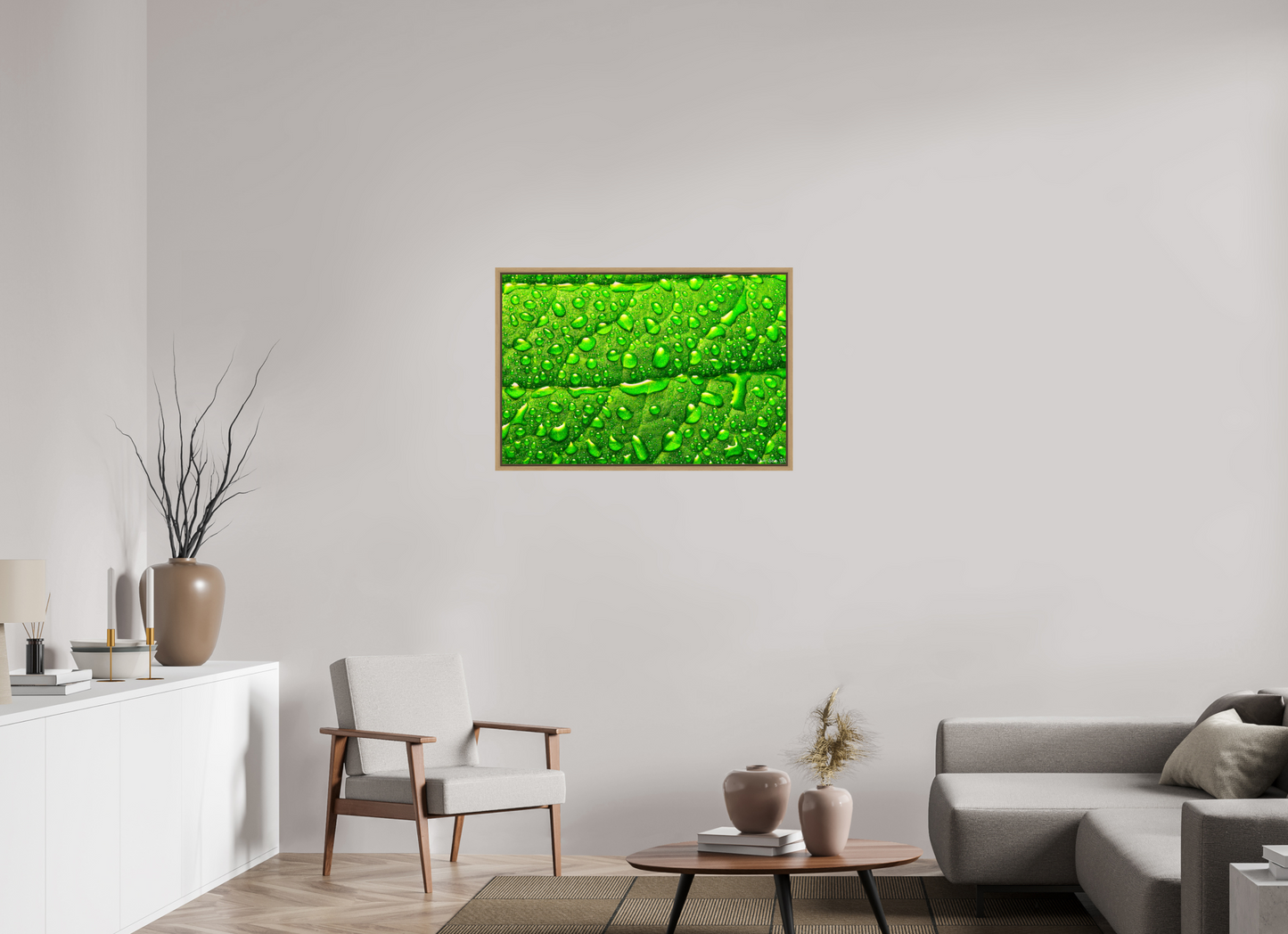 36 x 24″, Floater Frame Natural Oak Smile