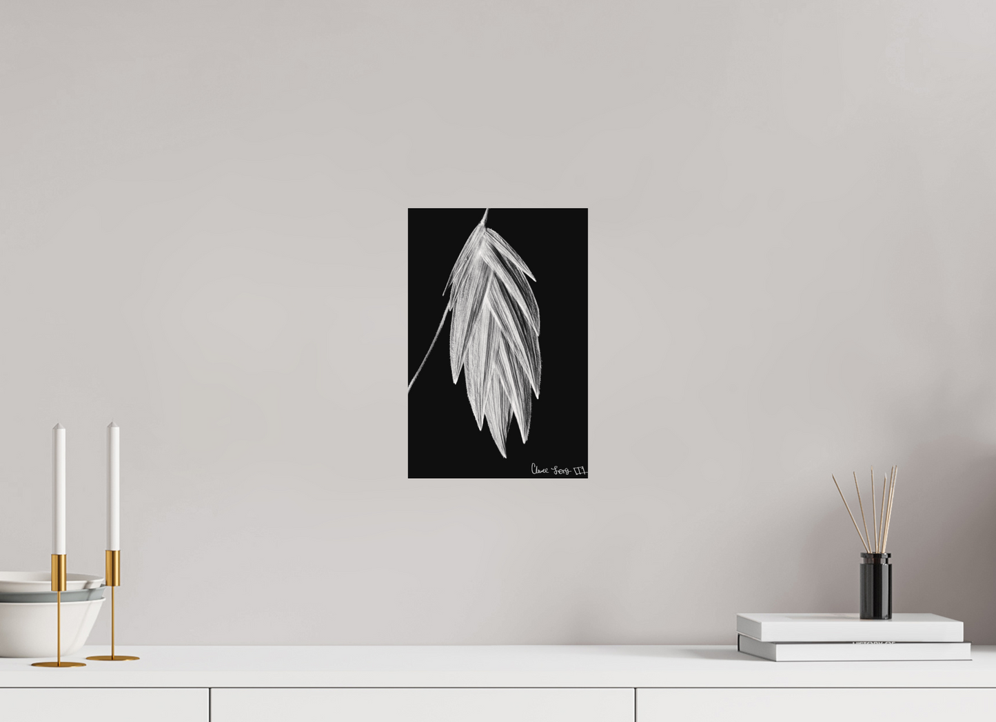 8 x 12″, Matte Metal Tenebrous Sea Oat