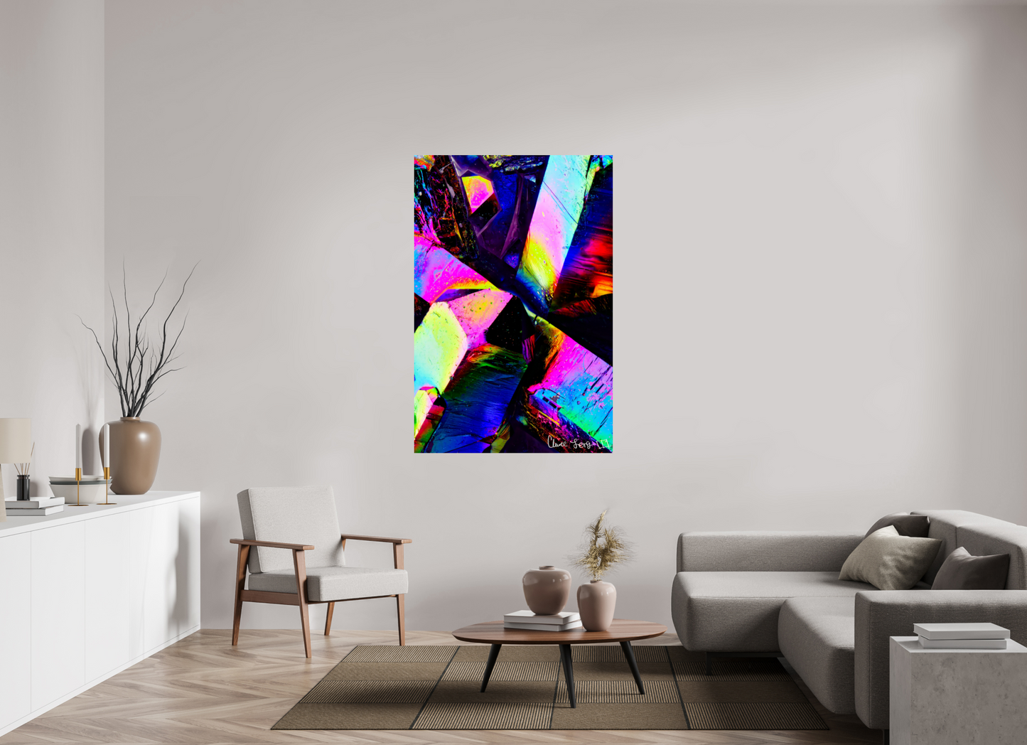 40 x 60″, Glossy Metal Prismatic Shards